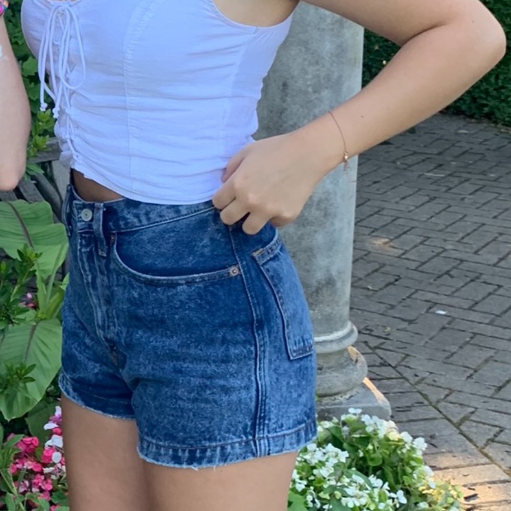 abercrombie and fitch high waisted mom jean shorts
